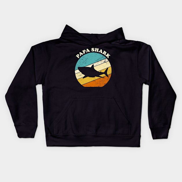 Papa shark vintage Kids Hoodie by Inyourdesigns